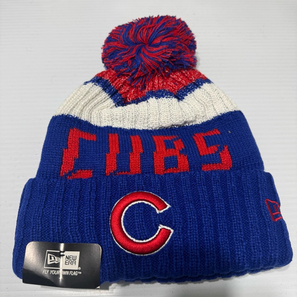 New Era Cubs Blue and Red Knit Beanie